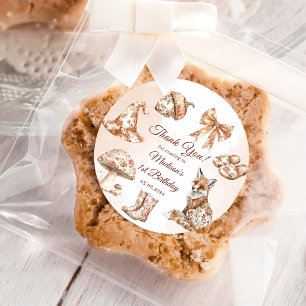 Herbst Toile De Jouy Wald Thema Runder Aufkleber