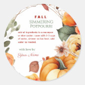 Herbst-Topf-Simmering-Potpourri Runder Aufkleber (Vorderseite)