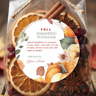 Herbst-Topf-Simmering-Potpourri Runder Aufkleber