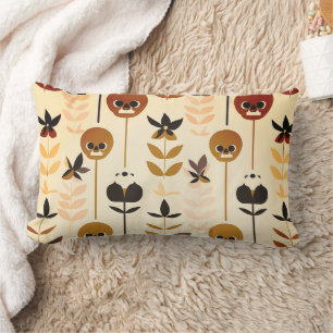 Herbst-Totenkopf-Blumenmuster-Kissen Lendenkissen