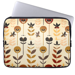 Herbst-Totenkopf-Blumenmuster-Laptop-Hülle Laptopschutzhülle
