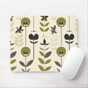 Herbst-Totenkopf-Blumenmuster-Mauspad Mousepad