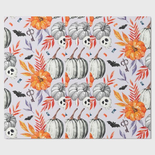 Herbst-Totenköpfe & Kürbis-Geschenkpapier Geschenkpapier