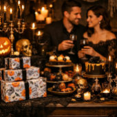Herbst-Totenköpfe & Kürbis-Geschenkpapier Geschenkpapier
