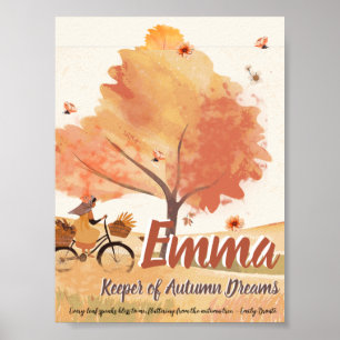 Herbst-Träume Girls - Personalisiertes Kunstposter Poster