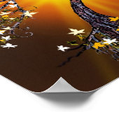 Herbst-Tree bei Sonnenuntergang Poster (Ecke)