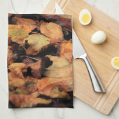 Herbst, trockene Blätter Geschirrtuch (Viertel Falte)