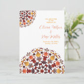 Herbst trockene Blumenmandala Einladung (Stehend Vorderseite)