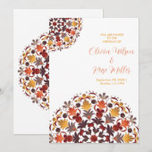 Herbst trockene Blumenmandala Einladung (Vorne/Hinten)