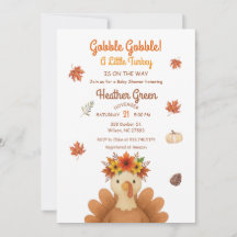 Herbst Truthahn Baby Shower Einladung