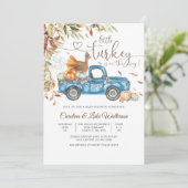 Herbst Truthahn Baby Shower Einladung (Stehend Vorderseite)