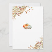 Herbst Truthahn Baby Shower Einladung (Rückseite)