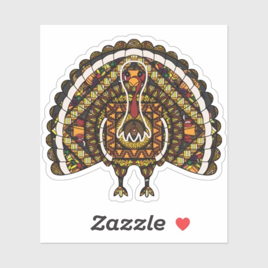 Herbst Türkei Contour Sticker (Blatt)