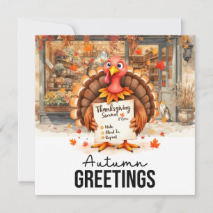 Herbst Türkei im Erntedank Florist Shop Feiertagskarte