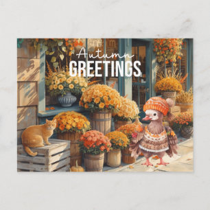 Herbst Türkei im Erntedank Florist Shop Feiertagspostkarte