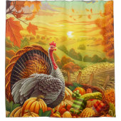 Herbst Türkei Pumpkins Erntedank Duschvorhang (Vorderseite)