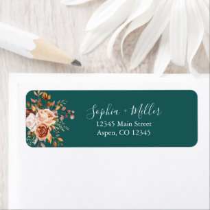 Herbst Türkis Aquarell Terrakotta Florale Hochzeit