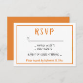 Herbst-UAWG Orange-Herbsthochzeitsfeier Minimalist RSVP Karte (Vorne/Hinten)