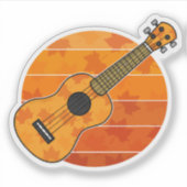 Herbst Ukulele Uke Player Herbst Erntedank Aufkleber (Vorderseite)