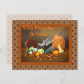 Herbst- und Erntedank-Weihnachtskarte Feiertagspostkarte (Vorne/Hinten)