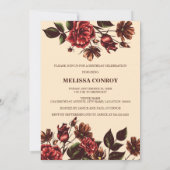 Herbst und Fall Blumenüberraschung Geburtstagspart Einladung (Rückseite)