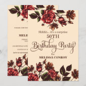 Herbst und Fall Blumenüberraschung Geburtstagspart Einladung (Vorne/Hinten)