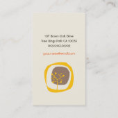 Herbst und Herbst Bio Bäume Ringe einfache Natur Visitenkarte (Rückseite)