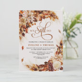 Herbst und Herbst Blume Blätter wir noch tun Einladung (Stehend Vorderseite)