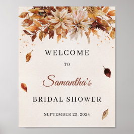 Herbst und Herbst Blume Marigold Boho Begrüßungsze Poster