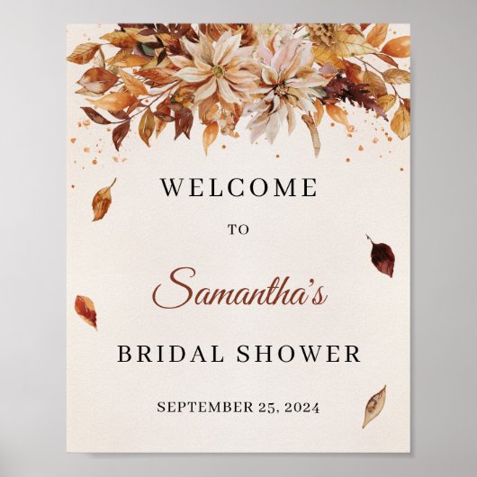 Herbst und Herbst Blume Marigold Boho Begrüßungsze Poster (Vorne)