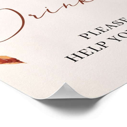 Herbst und Herbst Blume Marigold Boho Drinks Zeich Poster (Ecke)