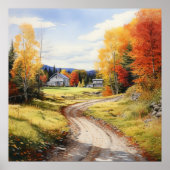 Herbst und Herbst in Vermont Farm Poster (Vorne)