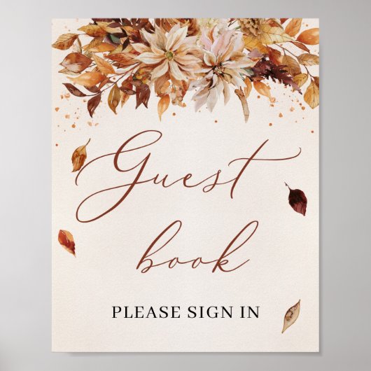 Herbst und Herbst - Marigold Boho Gästebuchsignatu Poster (Vorne)