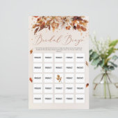Herbst und Herbst Orange Blume Boho Bridal Bingo (Stehend Vorderseite)