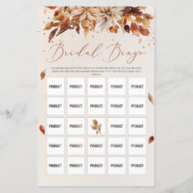 Herbst und Herbst Orange Blume Boho Bridal Bingo