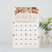 Herbst und Herbst Orange Blume Boho Bridal Bingo (Stehend Vorderseite)