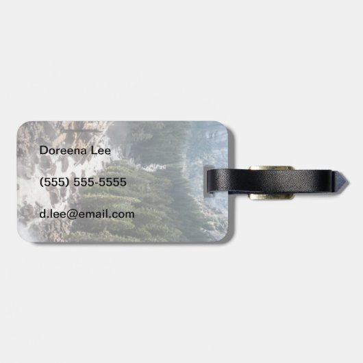 Herbst und Nebelweg Gepäckanhänger (Rückseite horizontal)