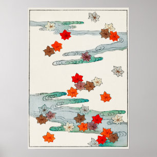 Herbst- und Wasserillustration. Digital verbessert Poster