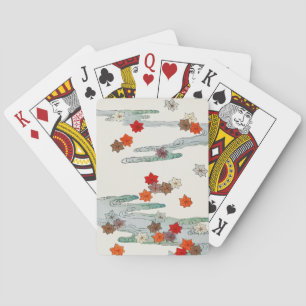 Herbst- und Wasserillustration. Spielkarten