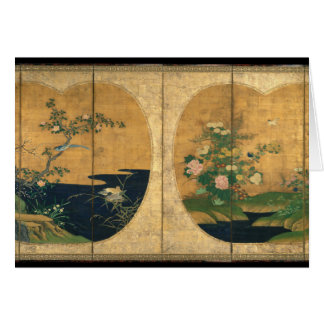 Herbst und Winter-Blumen und Vögel