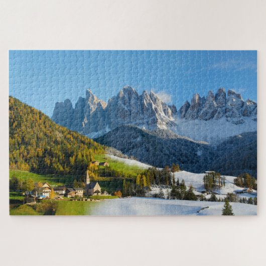 Herbst und Winter in den Dolomitbergen Puzzle (Horizontal)