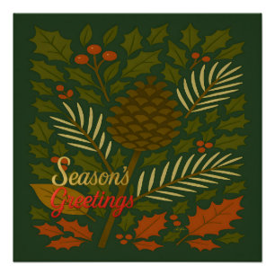 Herbst- und Winterurlaub Saisonale Grüße Poster
