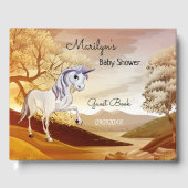 Herbst Unicorn Baby Shower Gästebuch (Vorderseite)