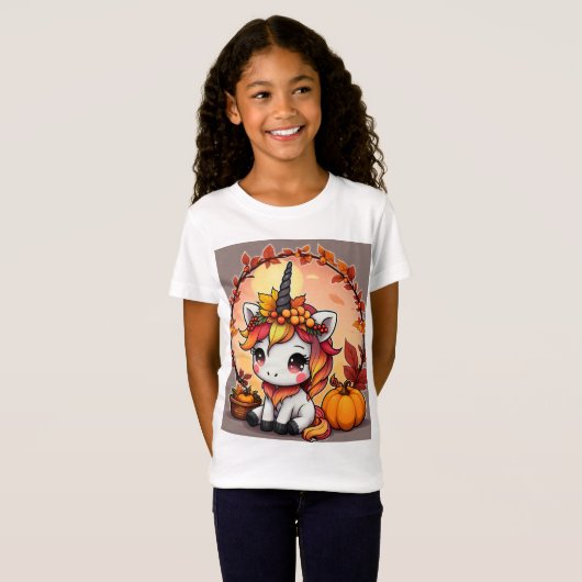 Herbst Unicorn T-Shirt (Vorne ganz)