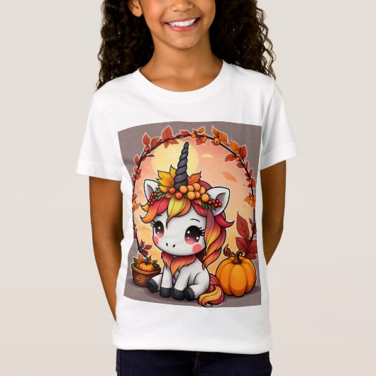Herbst Unicorn T-Shirt (Vorderseite)