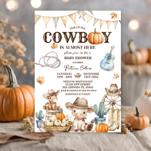 Herbst Unser Kleiner Cowboy Wild West Baby Shower Einladung