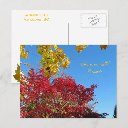 Herbst Vancouver, BC Postkarte (Vorne/Hinten)