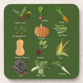 Herbst Veggies fallen Gemüseernte Getränkeuntersetzer (Vorderseite)