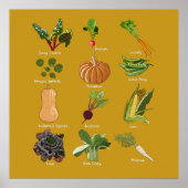 Herbst Veggies fallen Gemüseernte Poster (Vorne)