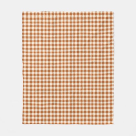 Herbst verbranntes Orange Gingham-Muster Herbst Ka Fleecedecke (Vorderseite)